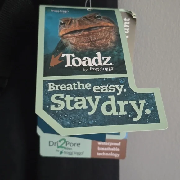 NWT Men's Toadz Toadskinz Waterproof Black Pants Medium - Picture 5 of 9